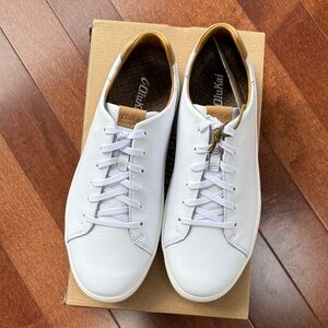 OluKai, Lae’Ahi Li’ili, Men’s Waterproof Leather Sneakers, 10.5, Bright White